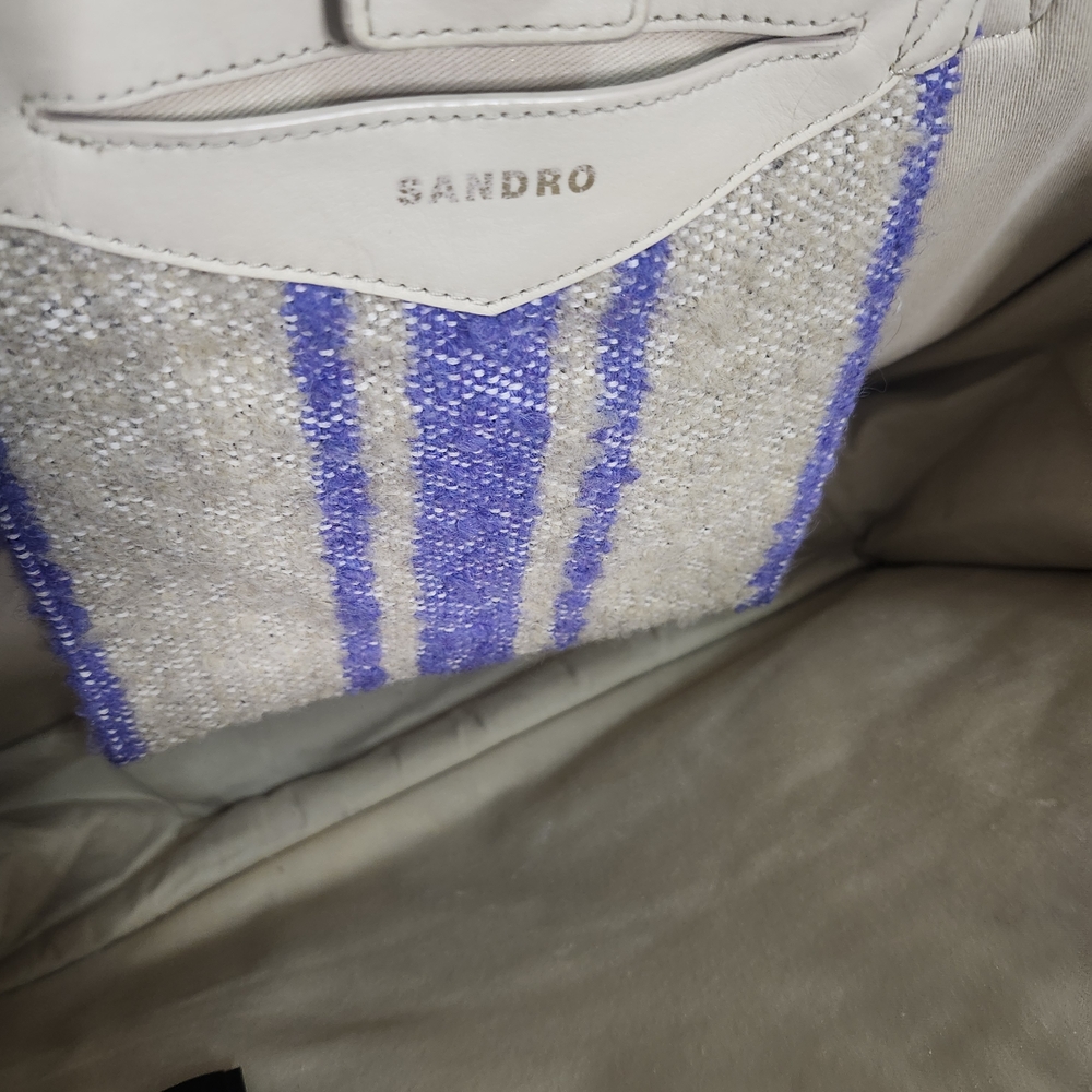 Sandro Purple and Tan Fringed Tote Bag - Picture 10 of 16